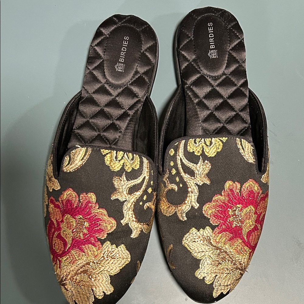 Birdies phoebe floral jacquard mules